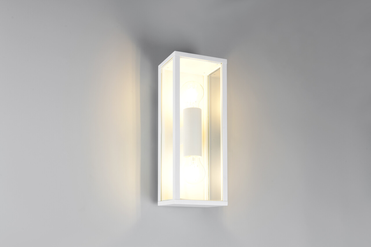 Aplica de perete pentru exterior Garonne, TRIO, 14x13.5x38 cm, 10W, 2x E27, aluminiu, alb mat - imagine 7